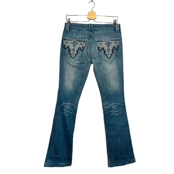 Antik Denim | Distressed Back Pocket Embroidered Jeans - Picture 4 of 6